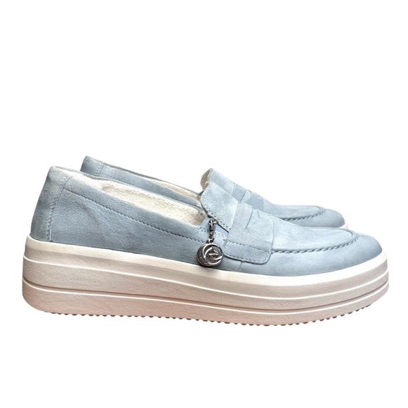 Remonte Shoes - Remote Soft Women's D1C05 Julika Light Blue Platform Loafers Shoes Size 40 8.5-9